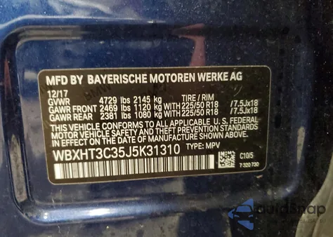 2018 BMW X1 xDrive28I z USA, uszkodzony, nr VIN WBXHT3C35J5K31310